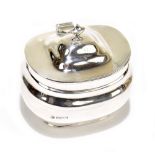 WILLIAM HUTTON & SONS LTD; a George V hallmarked silver tea canister of rounded rectangular form,