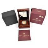 An Elizabeth II Proof full sovereign 2018, issued by The Royal Mint with certificate no.2711 and