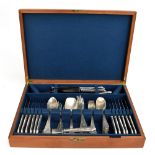 A Russian 875 grade silver fifty-seven piece cutlery service, comprising six dinner spoons, twelve