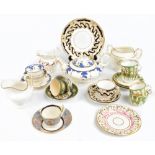 DAVENPORT; a collection of 19th century and later ceramics, including squat circular teapot with