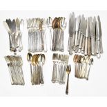 A German 800 grade silver ninety-seven piece canteen of cutlery in the Art Deco style, comprising