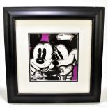 MICKEY MOUSE; a lithograph printed in colours, signed in silver pen lower left and bearing