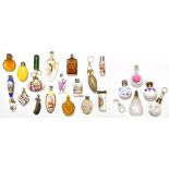 A collection of twenty one 19th century and later scent bottles and stoppers, to include a spade