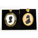 19TH CENTURY; two silhouettes to include an example of a gentleman, possibly Robert Blesara, in gilt