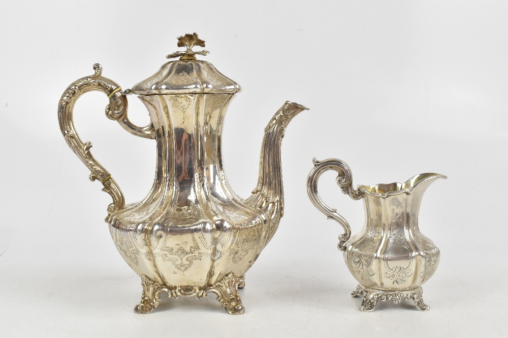 JOSEPH ANGEL I & JOSEPH ANGEL II; a Victorian hallmarked silver teapot, of shouldered and lobed - Image 2 of 4