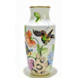 LIMOGES; a 'Jacques' limited edition hand painted vase decorated with birds perched amongst
