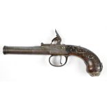 STANTON OF LONDON; an early 19th century flintlock pocket pistol, with rifled twist off barrel, with