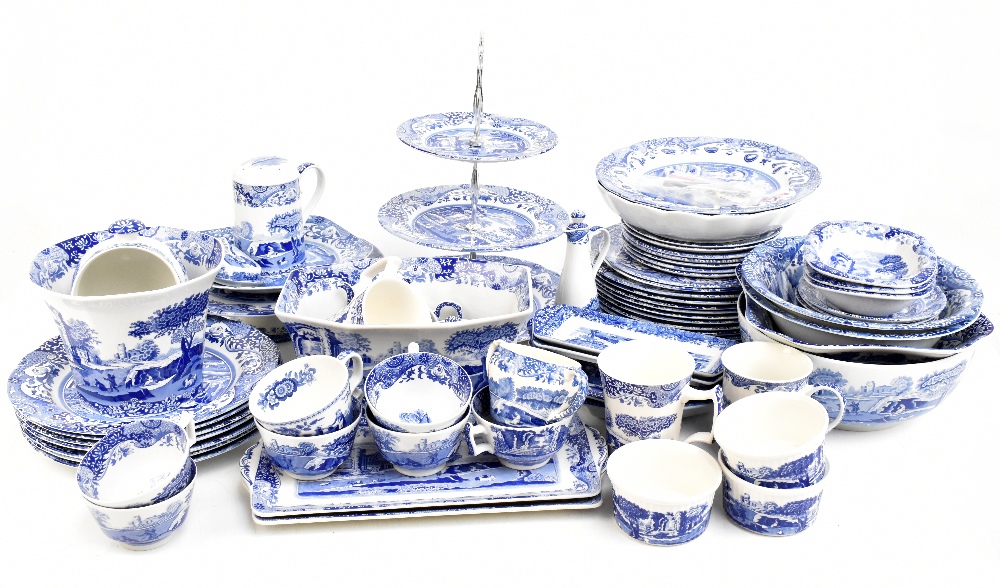 SPODE ITALIAN; an extensive tea and dinner service and assorted tableware to include storage