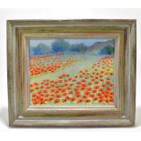 JANE LOUISA; oil on canvas, poppy field, signed lower right, 24 x 28.5cm, framed. (D)Additional