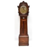 RANKIN OF KILMARNOCK; a Scottish 19th century mahogany cased longcase clock, the hood with carved