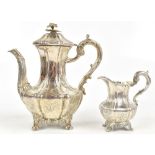 JOSEPH ANGEL I & JOSEPH ANGEL II; a Victorian hallmarked silver teapot, of shouldered and lobed