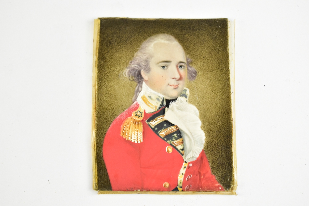 19TH CENTURY BRITISH SCHOOL; watercolour on ivory, portrait miniature of a British officer, - Image 6 of 6