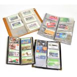 Four wallets of phone cards, both monetary and unit value, unit values from 20-100, majority of