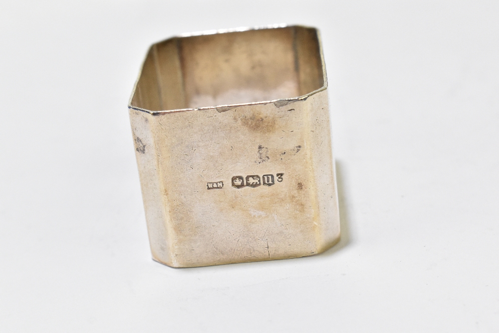 A group of variously hallmarked silver items comprising a cigarette box, two Christening mugs, a - Image 12 of 15