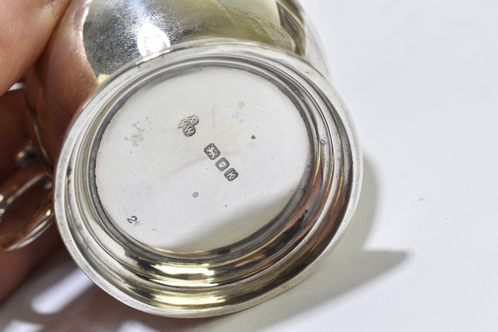 A group of variously hallmarked silver items comprising a cigarette box, two Christening mugs, a - Image 9 of 15