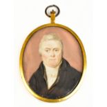 LATE 18TH/EARLY 19TH CENTURY; watercolour, portrait miniature, quarter length, a gentleman wearing a