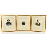 Three 19th century hand coloured lithographs depicting Franz Liszt, Carl Maria von Weber and Felix