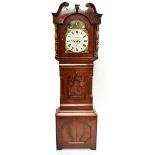 WIGGAN OF COLNE; a 19th century mahogany cased eight day longcase clock, the painted dial with