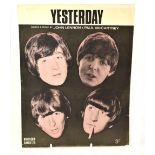 THE BEATLES; a Northern Songs Ltd song sheet for 'Yesterday' signed to the front by John Lennon,