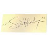 JIMI HENDRIX; a cut single piece of paper bearing the signature with heart above the 'I'.