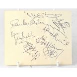 WINGS; a single sheet bearing six signatures including Paul and Linda McCartney,