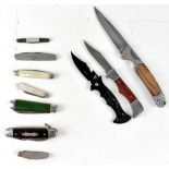 Ten various folding penknives and fruit knives (10).