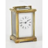 An early 20th century French SF brass carriage clock,