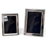 Two modern hallmarked silver table top photo frames, Carr's of Sheffield, Sheffield 1996,
