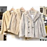 Three vintage c1950s mink jackets comprising a blonde mink example,