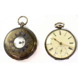 Two 19th century silver pocket watches to include a Sowter, Oxford,