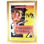 A 'Stanley Kramer Productions Presents Gary Cooper High Noon' eight-fold film poster, 95 x 65cm,