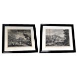 AFTER GASPAR POUFSIN; a pair of 19th century engravings, pastoral scenes,