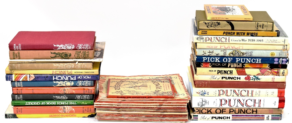 Approximately twenty-five mid-1950s 'Punch' magazines and twenty-eight predominantly hardback books