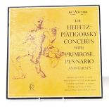 A boxed set by Heifetz 'The Heifetz Piatigorski Concerts', three LPs, boxed with booklet,