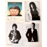 QUEEN; three black and white portrait photographs bearing the signatures of Roger Taylor,