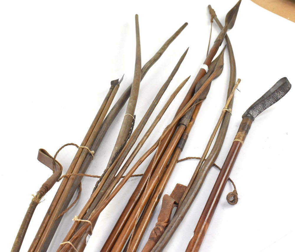 A quantity of mainly Rhodesian spears, three bows and arrows, riding crops, various sizes. - Bild 5 aus 5