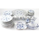 A quantity of Royal Copenhagen traditional blue and white tea and dinner ware to include dinner