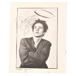 JOHNNY ROTTEN; a page from a book bearing signature of the star and further inscribed 'Woz here!!'.
