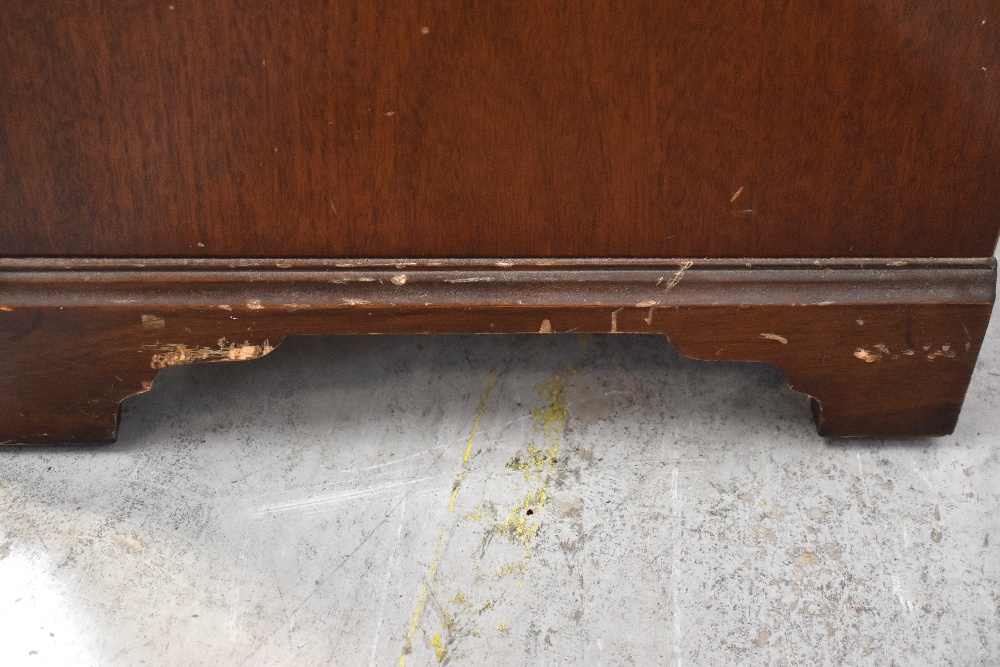 An Edwardian-style reproduction inlaid and cross-banded walnut bureau, - Image 3 of 3