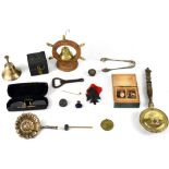 Various mixed collectibles to include a pair of racing field binoculars in leather carry case,