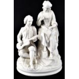 An early 20th century Parian ware figural group,