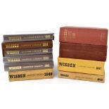 WISDEN (J), WISDENS CRICKETER'S ALMANACK; for 1940 yellow canvas type soft cover,