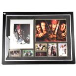 JOHNNY DEPP; a framed montage of seven photographs of the character Captain Jack Sparrow,