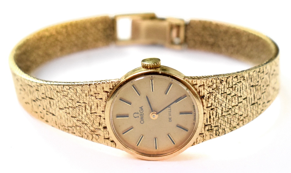 Omega; a 1970s ladies' 9ct gold Omega De Ville wristwatch with crown wound movement,
