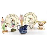 A collection of 19th century pottery and porcelain to include an early 19th century Spode 'New