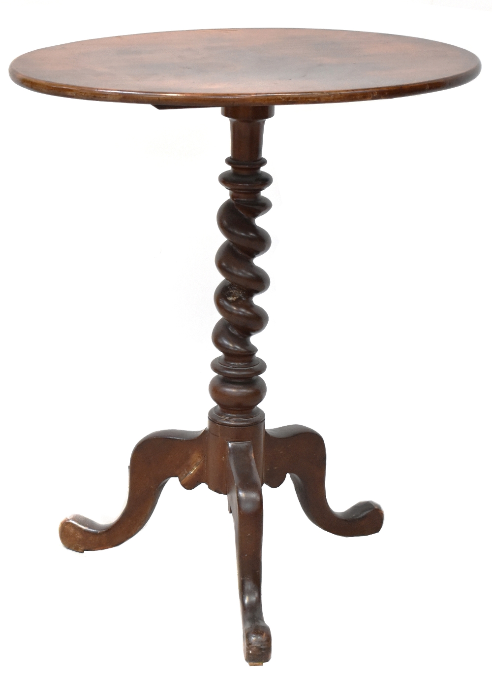 A Victorian mahogany oval tilt-top tripod occasional table,