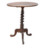 A Victorian mahogany oval tilt-top tripod occasional table,