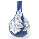 A large blue and white baluster vase,