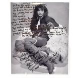 KATE BUSH; a black and white photograph laid on card inscribed 'To Steve,