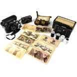 A Stereoscope and a quantity of vintage Stereoscope slides,